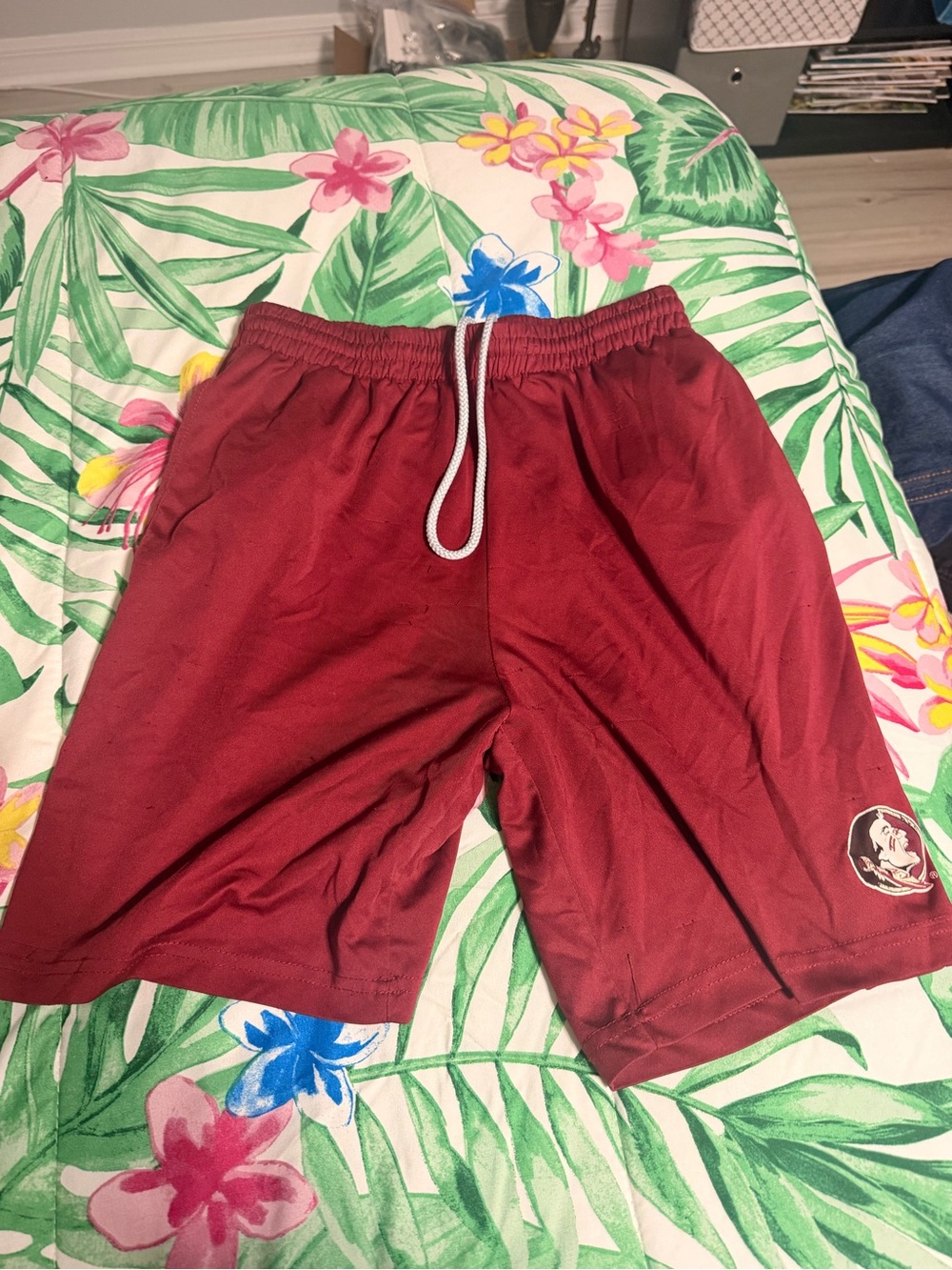 Men's Maroon Athletic Drawstring Shorts